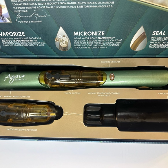 Agave Healing Vapor Iron with Green and Gold Accents main image 7